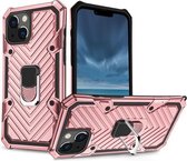 Cool Armor PC + TPU schokbestendig hoesje met 360 graden draaibare ringhouder voor iPhone 13 Pro (roségoud)