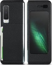 Voor Samsung Galaxy Fold Lychee Textuur Lederen opvouwbare beschermhoes met kaartsleuf (zwart)
