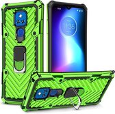 Voor Motorola Moto G Play 2021 Cool Armor PC + TPU Shockproof Case met 360 Graden Rotatie Ring Houder (Groen)