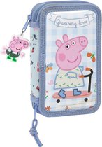 Driedubbele Pennenzak Peppa Pig Urban Farmer Multicolour Licht Blauw - Tekenetui (28 pcs)