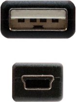 Kabel USB naar Mini USB NANOCABLE 10.01.0401 Zwart (1 M)