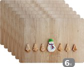 Placemat - Placemats kunststof - kerstkoekjes - 45x30 cm - 6 stuks - Hittebestendig - Anti-Slip - Onderlegger - Afneembaar
