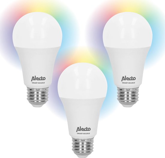 Alecto SMART-BULB10 TRIPLE - Smart wifi LED lamp, 3 pack, wit