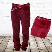 Meisjes broek Velours rood 10 -s&C-134/140-Broek