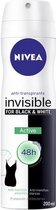 Deodorant Spray Black & White Invisible Active Nivea (200 ml)