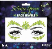 Moon Creations Gezicht Diamanten Sticker Moon Glow - Intense Green - Neon UV Groen