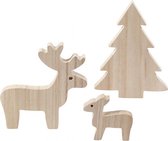 Rendieren met kerstboom 6+12+15 cm x 1,5 cm