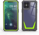 Stellar Space PC + TPU 360 graden all-inclusive schokbestendig hoesje voor iPhone 12 Pro Max (donkergrijs + geelgroen)
