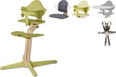 NOMI highchair: ideale set vanaf 6 maanden met veel extra's - Basis eiken wit oiled, stoel Lime