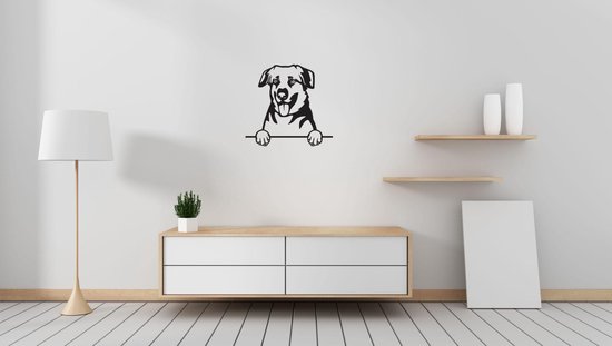 Chinook - chien avec pattes - S - 43x45cm - Zwart - décoration murale