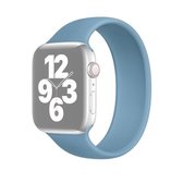 Voor Apple Watch Series 6 & SE & 5 & 4 40 mm / 3 & 2 & 1 38 mm Effen kleur elastische siliconen vervangende polsband horlogeband, maat: L 156 mm (roze blauw)