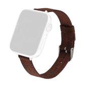 Geweven canvas nylon polsband horlogeband voor serie 6 & SE & 5 & 4 44 mm / 3 & 2 & 1 42 mm (bruin)