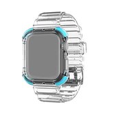 Geïntegreerde kristalheldere vervangende horlogeband met kleurcontrast voor Apple Watch Series 6 & SE & 5 & 4 44 mm / 3 & 2 & 1 42 mm (blauw)