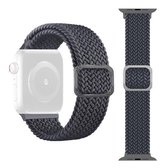 Gesp gevlochten elastische band horlogeband voor Apple Watch Series 6 & SE & 5 & 4 44 mm / 3 & 2 & 1 42 mm (grijs)