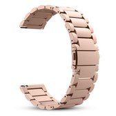 20 mm drie platte gesp roestvrijstalen vervangende horlogeband voor Samsung Galaxy Watch Active 2 / Amazfit GTS 2 (rose goud)