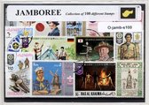 Jamboree – Luxe postzegel pakket (A6 formaat) : collectie van 100 verschillende postzegels van jamboree – kan als ansichtkaart in een A6 envelop - authentiek cadeau - kado - gesche