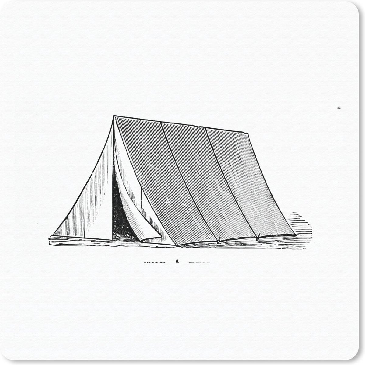 Muismat 20x20 cm - Mousepad Retro - Tent - Kamperen - Muismatten