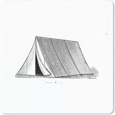 Muismat Klein - Retro - Tent - Kamperen - 20x20 cm