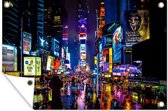 Muurdecoratie New York - Regen - Nacht - 180x120 cm - Tuinposter - Tuindoek - Buitenposter