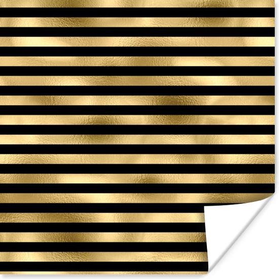 Poster Patterns - Zwart - Or - 100x100 cm XXL