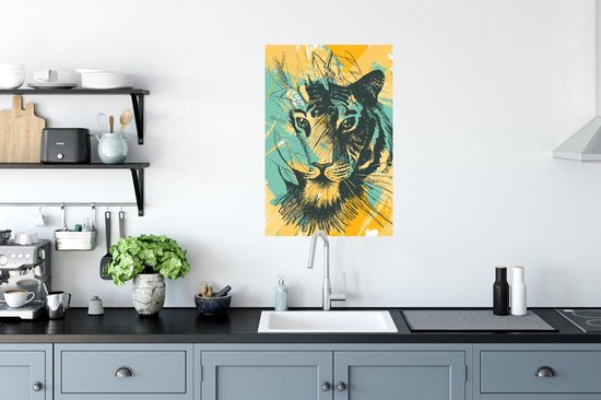 Affiche Tigre - Abstrait - Tête - 60x90 cm