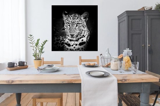 Affiche Panthère - Zwart - Wit - 100x100 cm XXL