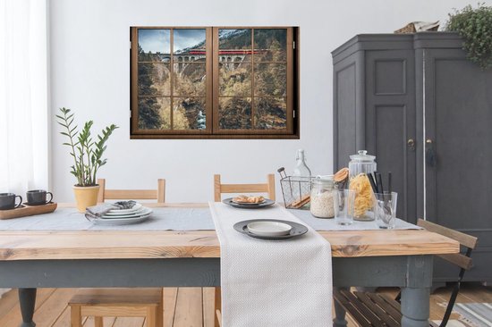 Affiche Look through - Train - Berg - 120x80 cm