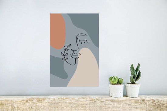 Affiche Pastel - Blauw - Visage - 20x30 cm