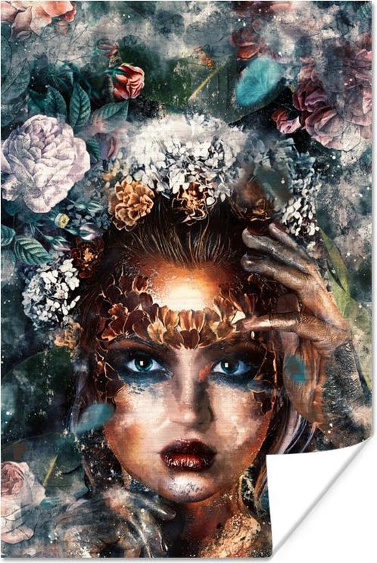 Poster Bloemen - Rook - Vrouwen - 20x30 cm