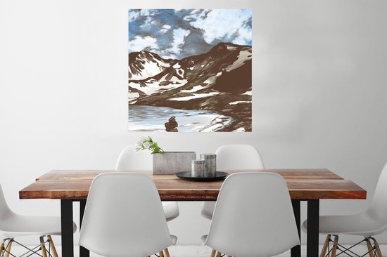 Poster Berg - Zee - Lucht - 75x75 cm