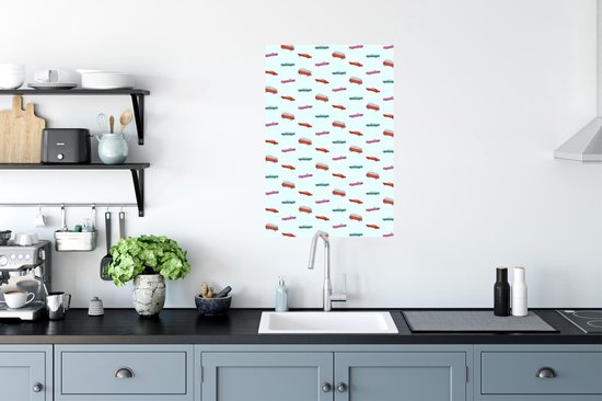 Poster Auto - Kleuren - Patroon - 60x90 cm