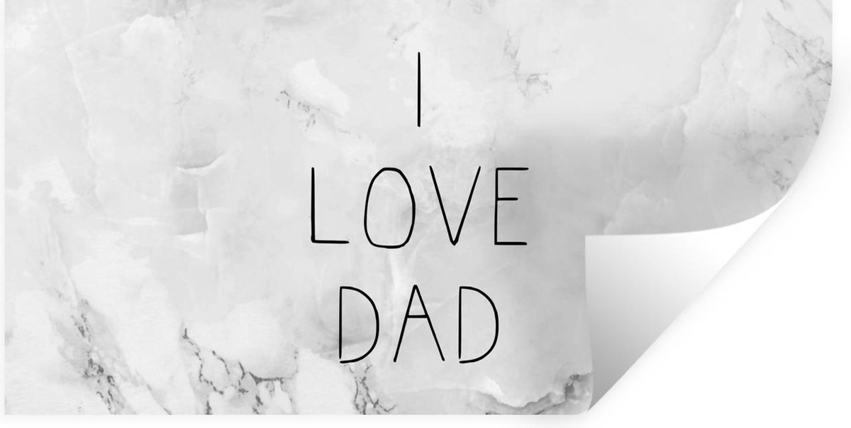 Muurstickers - Sticker Folie - Vaderdag - Papa cadeau - Quote - I love Dad - Spreuken - 80x40 cm - Plakfolie - Muurstickers Kinderkamer - Zelfklevend Behang - Vaderdag cadeautje - Cadeau voor vader en papa - Zelfklevend behangpapier - Stickerfolie