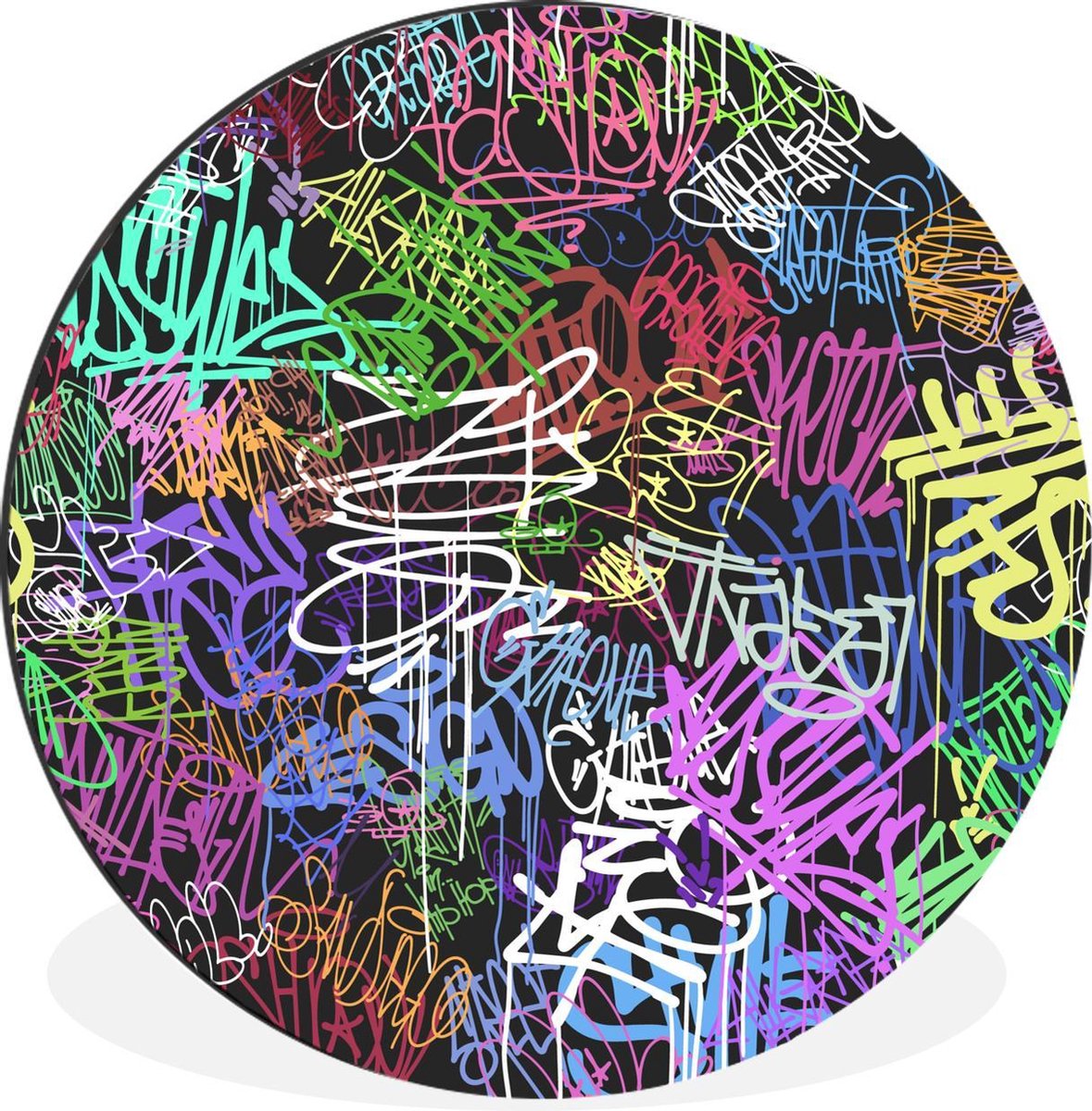 WallCircle - Wandcirkel - Muurcirkel - Street art - Vintage - Verf - Aluminium - Dibond - 30x30 cm - Binnen en Buiten