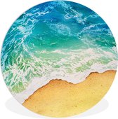 WallCircle - Wandcirkel ⌀ 90 - Strand - Zee - Golf - Ronde schilderijen woonkamer - Wandbord rond - Muurdecoratie cirkel - Kamer decoratie binnen - Wanddecoratie muurcirkel - Woonaccessoires