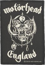 Motörhead England Classic War-Pig Logo Standard Woven Patch Embleem Zwart/Wit - Officiële Merchandise
