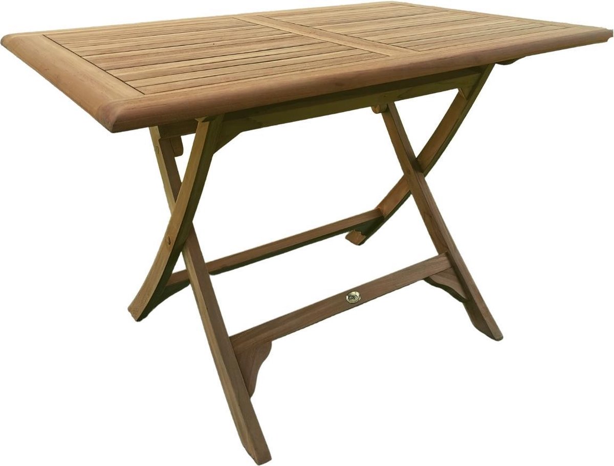 Rechthoekige inklapbare Teak Tuintafel 120 x 80 cm
