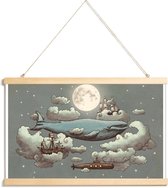 JUNIQE - Posterhanger Ocean meets sky -40x60 /Blauw & Grijs