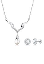 Set de Bijoux pour femmes Elli Pendentif pendant femme intemporel avec cristaux et perles d'eau douce en Argent sterling 925