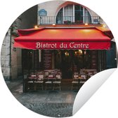 Tuincirkel Frankrijk - Parijs - Café - 120x120 cm - Ronde Tuinposter - Buiten XXL / Groot formaat!