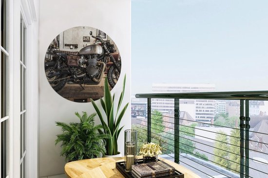 Garden Circle Motor - Vintage - Métal - 60x60 cm - Affiche de Jardin Ronde - Extérieur