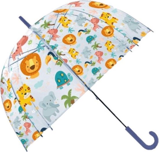 Kinder paraplu jungle transparant 48 cm - Jungle dieren thema | bol.com