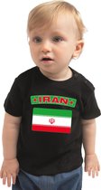 Iran baby shirt met vlag zwart jongens en meisjes - Kraamcadeau - Babykleding - Iran landen t-shirt 80 (7-12 maanden)