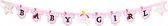 letterslinger "Baby girl" meisjes 170 cm karton roze