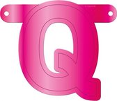 slingerletter Q 12,5 x 11 cm karton roze
