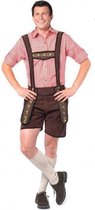 lederhose Johan kort heren polyester bruin maat L