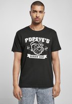 Urban Classics Popeye Heren Tshirt -XS- Popeye Barber Shop Zwart