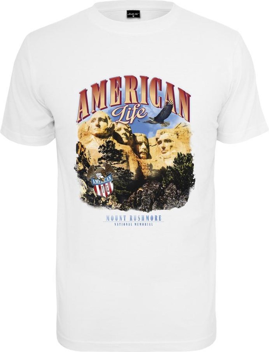 Mister Tee American Life Mount Roushmore Heren T-shirt S Wit