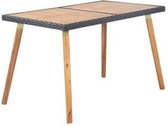 BEAU RIVAGE Tuintafel in 100% FSC acaciahout en geweven hars - 120 x 70 x 73 cm - Bruin