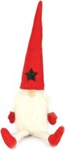 kerstman Folkert L 46 x 7,5 cm textiel rood/wit