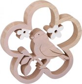 decoratie-ornament Vogel 23 cm hout blank